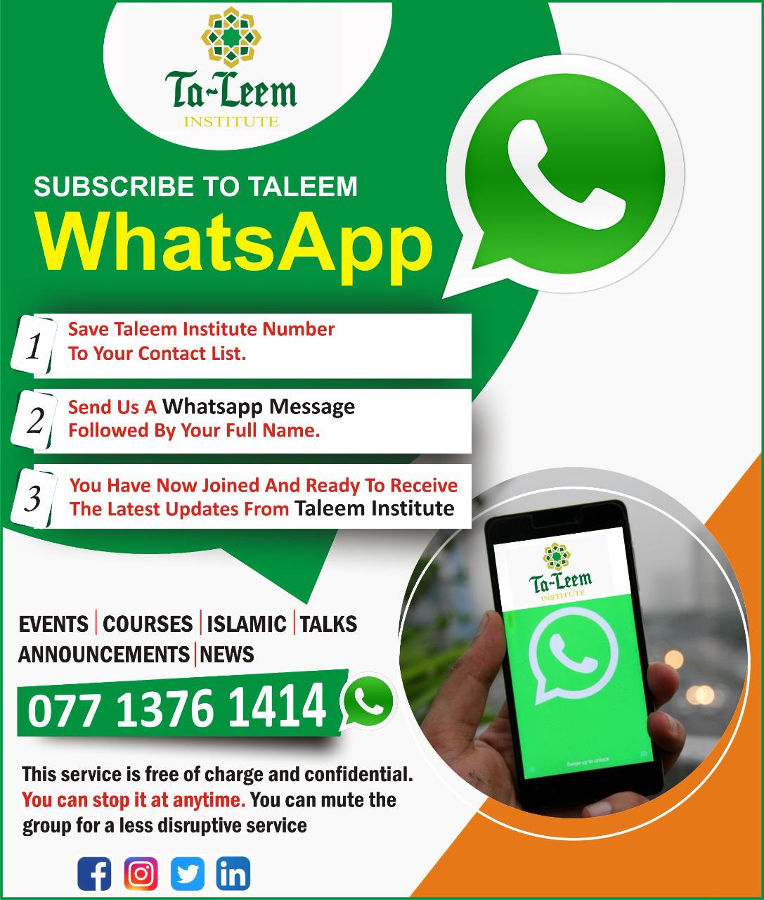 Taleem WhatsApp Broadcast List