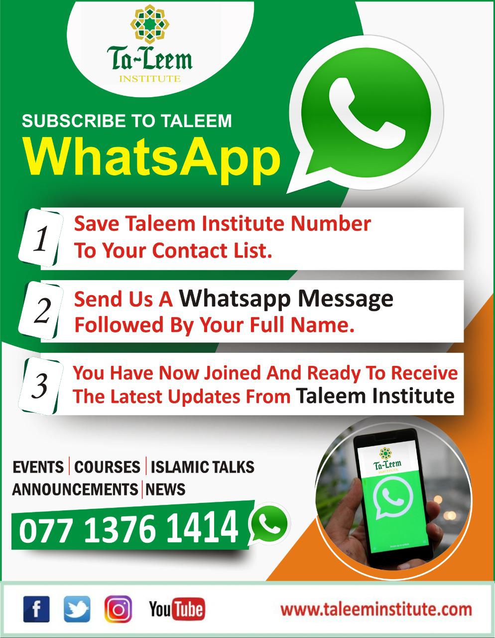 Taleem WhatsApp Broadcast List